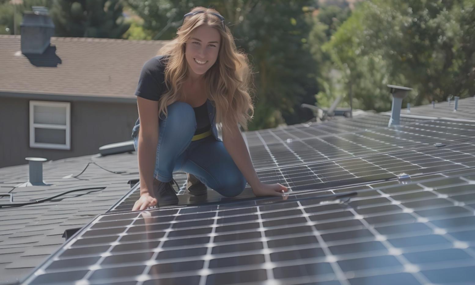 Instalación de paneles solares en edificio residencial